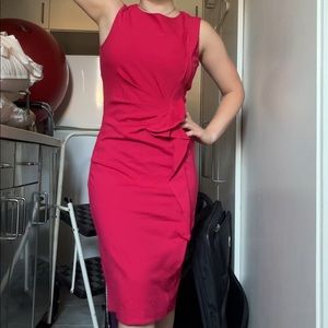 Kobi Halperin Quinn Ruched Sheath Dress Hibiscus